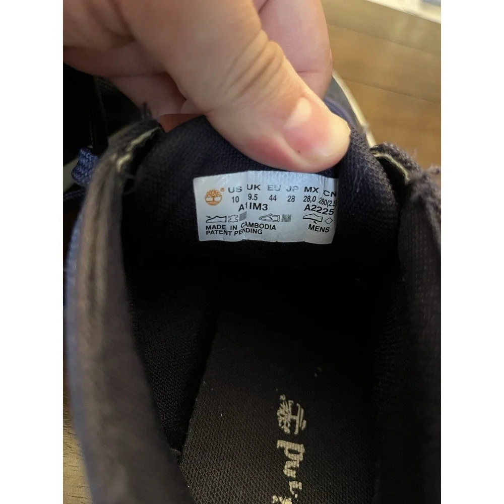 Men's Sz 10 TIMBERLAND Navy Davis Square Suede Men's Chukka/Hiking Sneakers EUC
